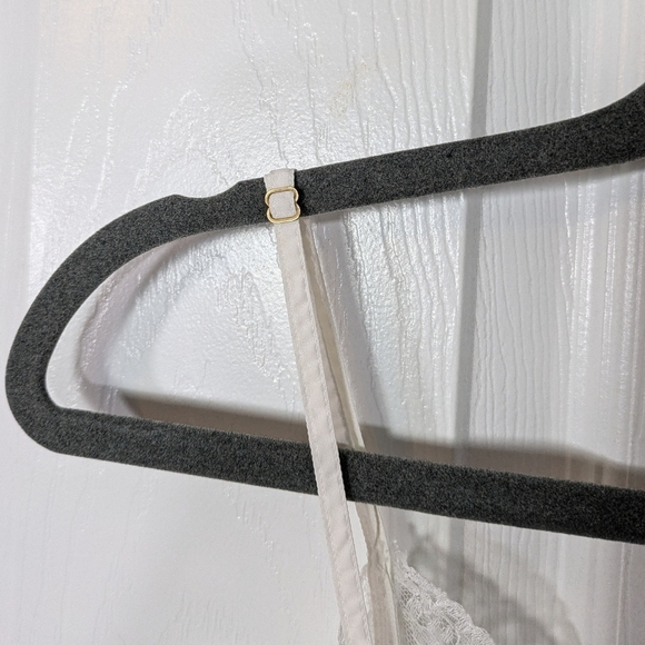 Vintage 50s Barbizon Crepe Remarque Lace Trim White Slip Dress Size 14 Miss - Picture 8 of 8